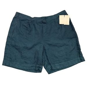 NEW Athleta Plus Size 26 Shorts Playa Linen Bermuda Borealis Teal Green Inseam 9